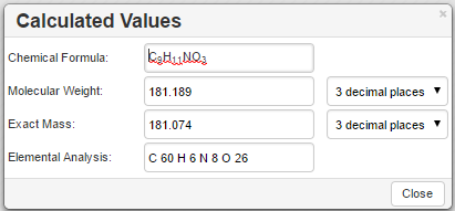 Calculated Values